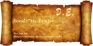 Donáth Ervin névjegykártya
