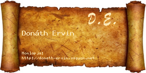 Donáth Ervin névjegykártya