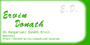 ervin donath business card