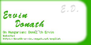 ervin donath business card